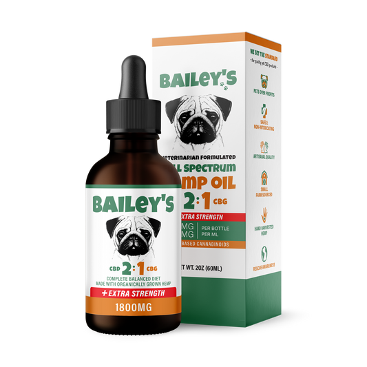 Extra Strength 1800MG 2:1 CBD & CBG Oil For Dogs